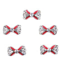 10PCS/SET Elegant Glitter Bow Shaped Nail Art Decorations Party Wedding Birthday Supplies DIY Red