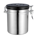 1.5L Capacity Stainless Steel Coffee Tea Canister Jar Box Sugar Storage Pot Seal Can for Home Hotel Office Use Silver