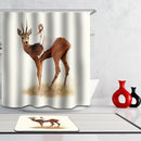 Home Hotel Bathroom Shower Room Decor Cute Deer Print Charms Shower Curtain With 12 Hooks