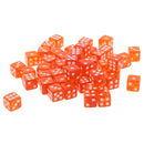 50PCS Translucent Dice D6 Polyhedral Dice 12mm for Dungeons and Dragons Party Games Orange
