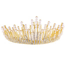 Wedding Bridal Bridesmaid Alloy Artificial Pearls Rhinestones Charms Crown Head Decor Jewelry Headband Tiara Gold