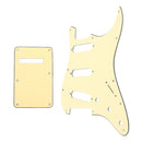 Cream 3Ply 8 Holes SSS Guitar Pickguardw/ Back Plate ABS for Electric Guitar Instrument Accs