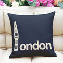 Cotton Linen Throw Pillow Case Cushion Cover Home Decor 45x45cm - London