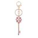 Rhinestone Crystal Car Key Hanger Wisdom Door Key Pendant Key Ring Keyfobs Pink