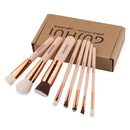 Pro 8pcs Pink Wood Handle Face Eye Foundation Powder Cream Makeup Brushes Tools