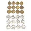 Pack of 24 Mixed Antique Tibetan Silver Bronze Assorted Charms Pendants Findings for Jewelry Bracelet Necklace Making and Crafting Supplies, 20x17mm