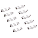 50 Pieces Silver Tone Bar Pins Brooch Back Clasp Name Badge DIY Craft 20mm