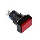 12V 24x19mm Red Push Button Switch LED Light Reset for Electric Circuits