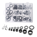 55Pcs/box Stainless Steel Fishing Rod Guides Rod Repair Kit DIY Eye Rings