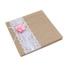 Country Wedding Guest Book Vintage Burlap Lace Flower Engagement Ceremony Party Album Bride Groom Gift