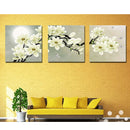 1 Set of 3PCS White Orchid Print Canvas Painting for Home Bedroom Cafe Hotel Room Wall Art Wall Decor Paintings 40cm