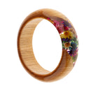 Transparent Resin Bracelet Bangle Dried Flower Wood Cuff Bracelet Jewelry