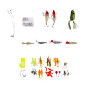 128x Fishing Lures Hooks Baits Swivels Tackle Box Full Storage Case Tool Set