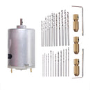 24pcs Mini Twist Micro-Drill Bits Set & 12V Electric Motor for Model Hobby