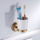 Bathroom Accessories Single Tumbler Holder Antique Brass Cup Storage Rack
