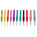 11 Pieces Soft Plastic Handle Aluminum Crochet Hooks Knitting Needles Set 2-8mm