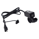 5V 2.1A Motorcycle USB Port Socket Kit SAE to USB Adapter Cable Phone Tablet GPS Charger + LED Voltmeter