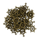 Vintage Bronze ship rudder wheel Charms Pendants connectors Jewelry DIY Pack of 50Pcs
