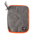 Portable Travel Mini USB Cable Cord Earphone Flash Drive Bag Storage Pouch L Gray