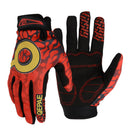 Anti-Slip Soft Breathable Quick-Drying Mesh Fabric Outdoor Sports Cycling Bike Bicycle Full Finger Gloves For Men Women Red Yellow M