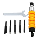 Easy And Convenient Wood Chisel Carving Tool Chuck Attachment For Electric Drill Flexible Shaft - Pack of 7 Pieces with 5 Blades and 1 Spanner