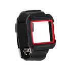 Easy Install Snap-On Design Watch Band With Frame Wrist Strap Replacement COMPATIBLE FOR Fitbit Blaze 23mm Red