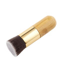 Natural Bamboo Wooden Handle Flat Top Buffer Face Foundation Loose Powder Contour Bronzer Blending Makeup Brush Tool Dense Hair