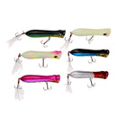 6pcs Popper Floating Lure Hard Plastic Fishing Lure Artificial Bait Hook Lifelike