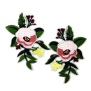 1 Pair Embroidered Flower Floral Trim Fabric Iron on Sew on Clothes Applique Patches Embellishment