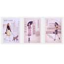 3Pcs Oil Paintings Canvas Frameless Girl Wall Picture for Home Decoration 40x60cm
