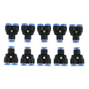 10 Pcs Push To Connect Fitting, Pneumatic Y Connector Tee Air Hose Tube 6mm