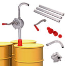 Hand Rotary Self Dispense Oil Diesel Fuel Pump Drum Tank Barrel 130cm Silver