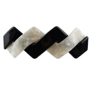 Rectangle French Barrette White Black Wave Hair Clips Acetate Spring Hairpin Gift to Mom
