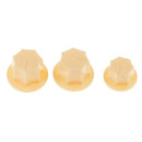 3 Pieces Plastic Guitar Bass Volume Tone Knob Button for Jazz Electric Bass Beige