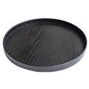Multifunctional Round Wooden Plate Food Snack Coffee Tea Cup Serving Tray Home Kitchen Accessory Black 30cm