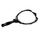 Antique Rose Flower Pattern Handheld Mirror with Folding Handle Countertop Stand 180 Degrees Full Folding Premium Black Plastic