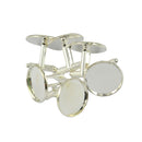 6 Pieces Round Cuff Links Settings Base for DIY Cabochon Jewelry Silver