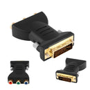 Standard DVI-I 24+5 Male To Black 3 RCA Female Connector Converter Adapter