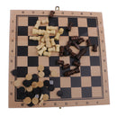 23.8x23.8cm 3 in 1 Fold Chess Set Board Game Checkers Backgammon Draughts S