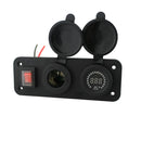 Waterproof 12V Car Marine Boat Cigarette Lighter Socket & Voltmeter with Switch