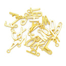26 Pieces English A-Z Letters Charm Beads Fit Necklace Bracelet Chain DIY Gold