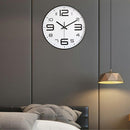 Large Number Wall Clock 12'' Silent Non-ticking Quartz Decorative Wall Clock Modern Style Good for Living Room Home Office White