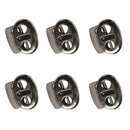 (Pack of 6) Gray Metal 2 Hole Bean String Cord Locks Clamp Toggle Stop Slider for Paracord, Elastic Cord, Accessory Cordage, Drawstrings, Sewing
