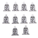 10 Piece Alloy Gravestone Shape Earrings Necklaces Bracelets Pendants Jewelry Making Charms for DIY Hair Accessories