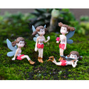 4 Piece Micro Landscape Mini Resin Bonsai Fairy DIY Garden Decor Flying Girl