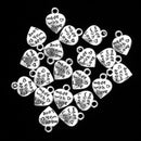 20 Pieces Pack Made with Love Carving Heart Charms Pendant Earring Bracelet Dangle Beads DIY Findings Accessories