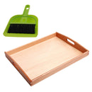 Wooden Tray Montessori Toy Mini Cleaning Tools Dustpan/Besom for Kids Gifts