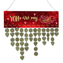 You Are My Heart Wooden Birthday Anniversary Reminder Calendar Board Home Wall Hanging Plaque Sign
