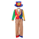 Halloween Masquerade Clown Costume Tops Coat Pant Hat Set Mens Fancy Dress