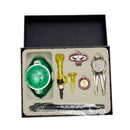 Portable Golf Gift Set Golf Ball Liner, Golf Tees, Golf Divot Repair Tool, Golf Hat Clip and Ball Marker, Marker Pen - Great for Beginner or Veteran